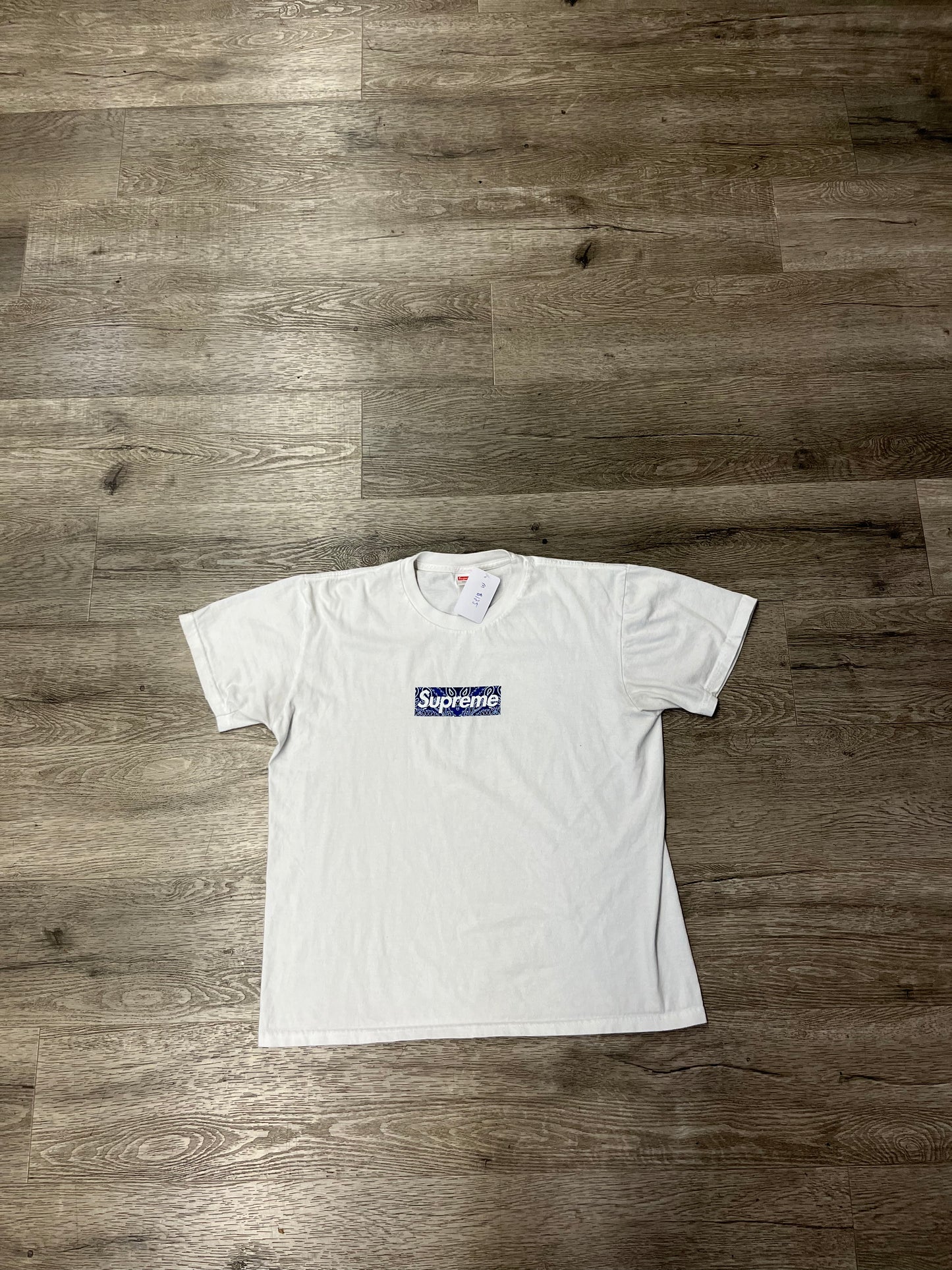 Supreme Bandana Box Logo Tee White/Blue