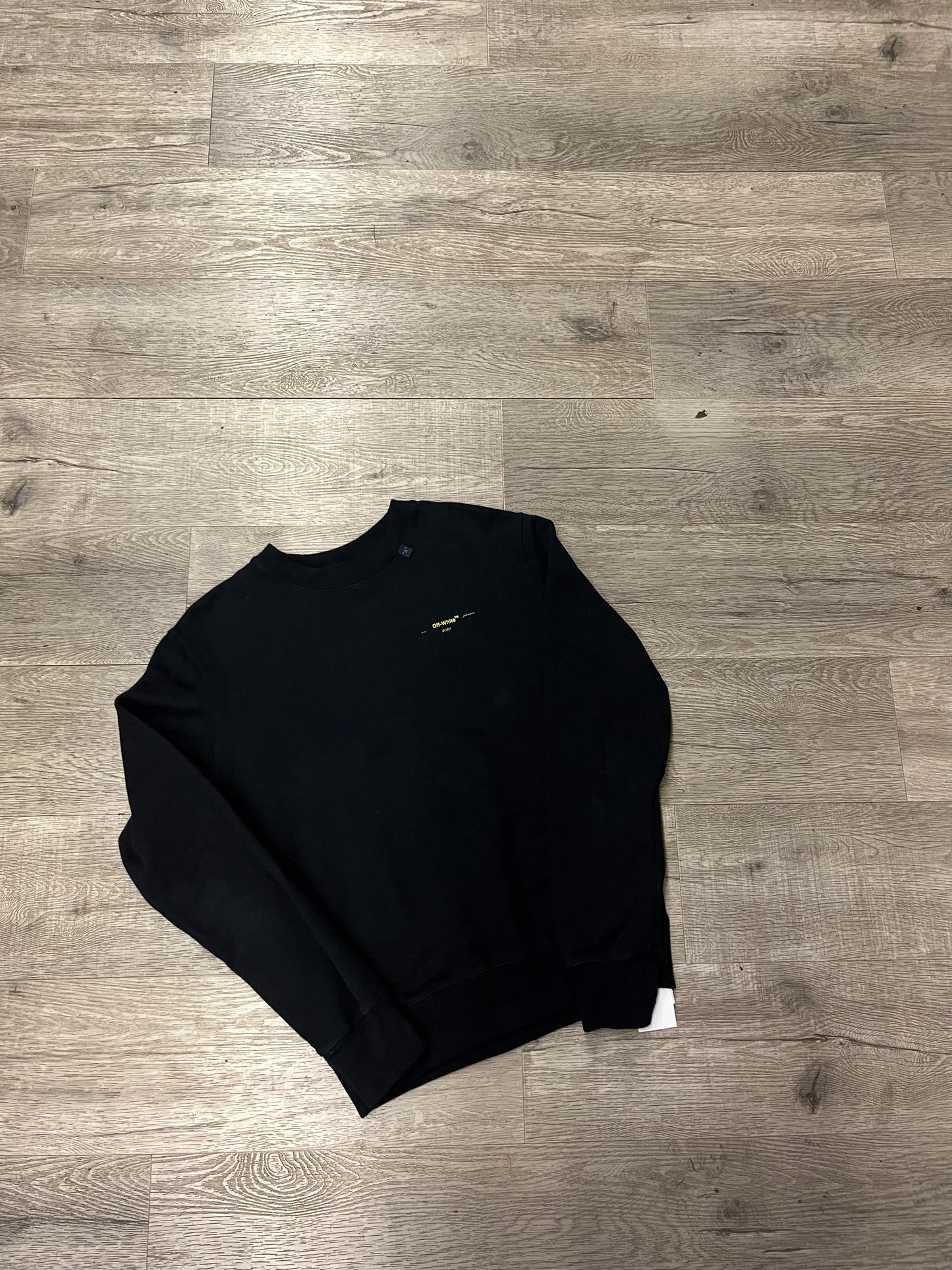 Off-White Brushstroke Crewneck Black/Yellow