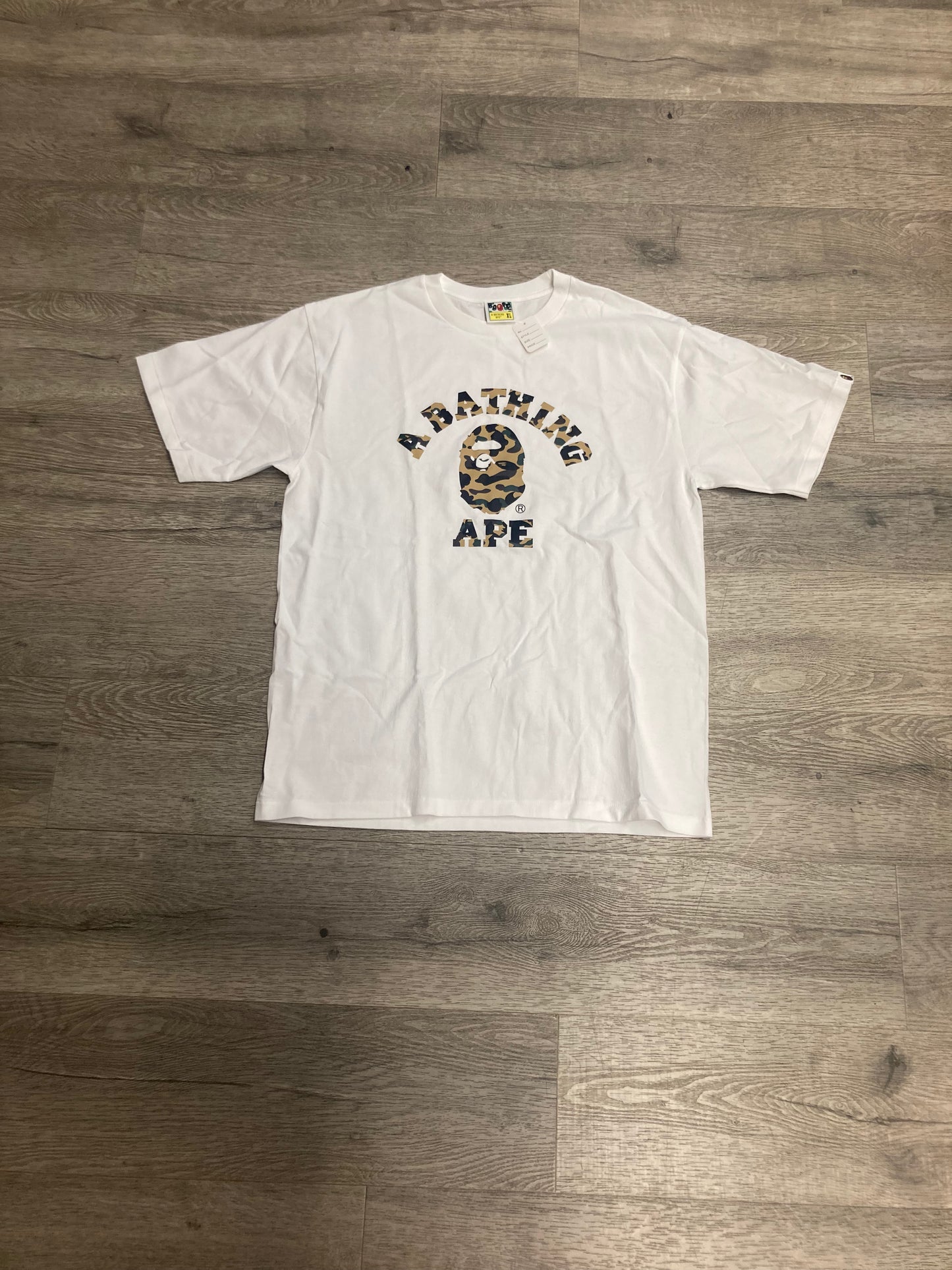 A Bathing Ape Green Camo Tee White