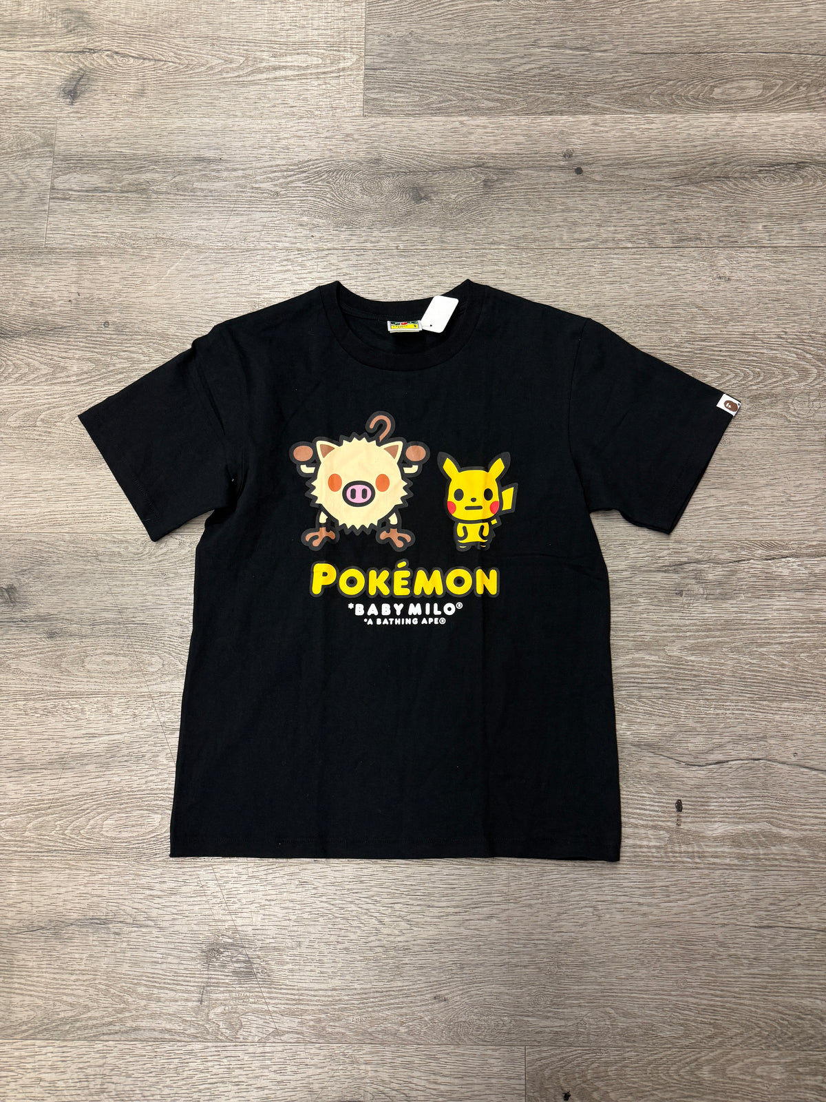 Bape Pokemon Mankey & Pikachu Tee Black