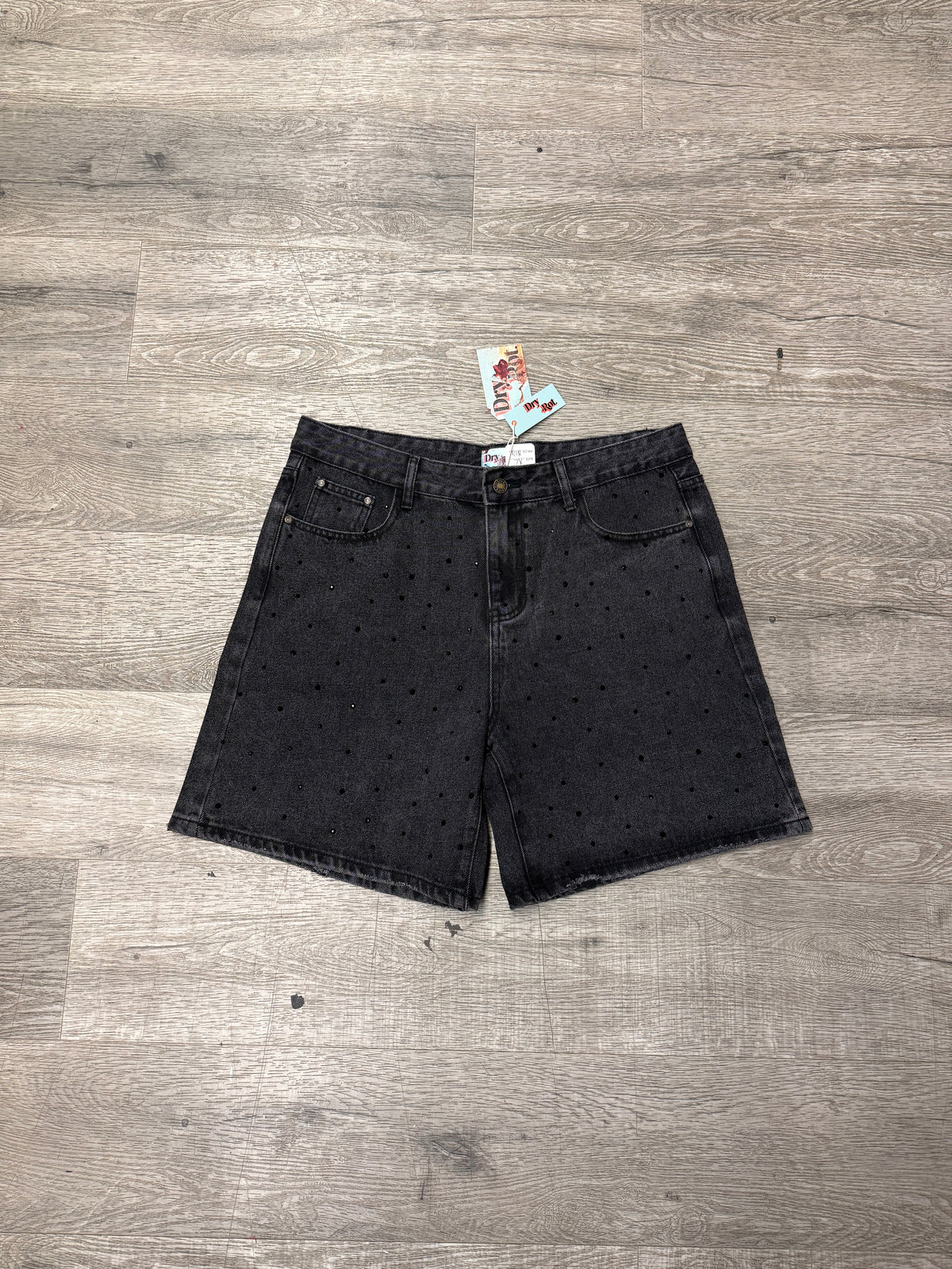 Dry Rot Black Rhinestone Shorts