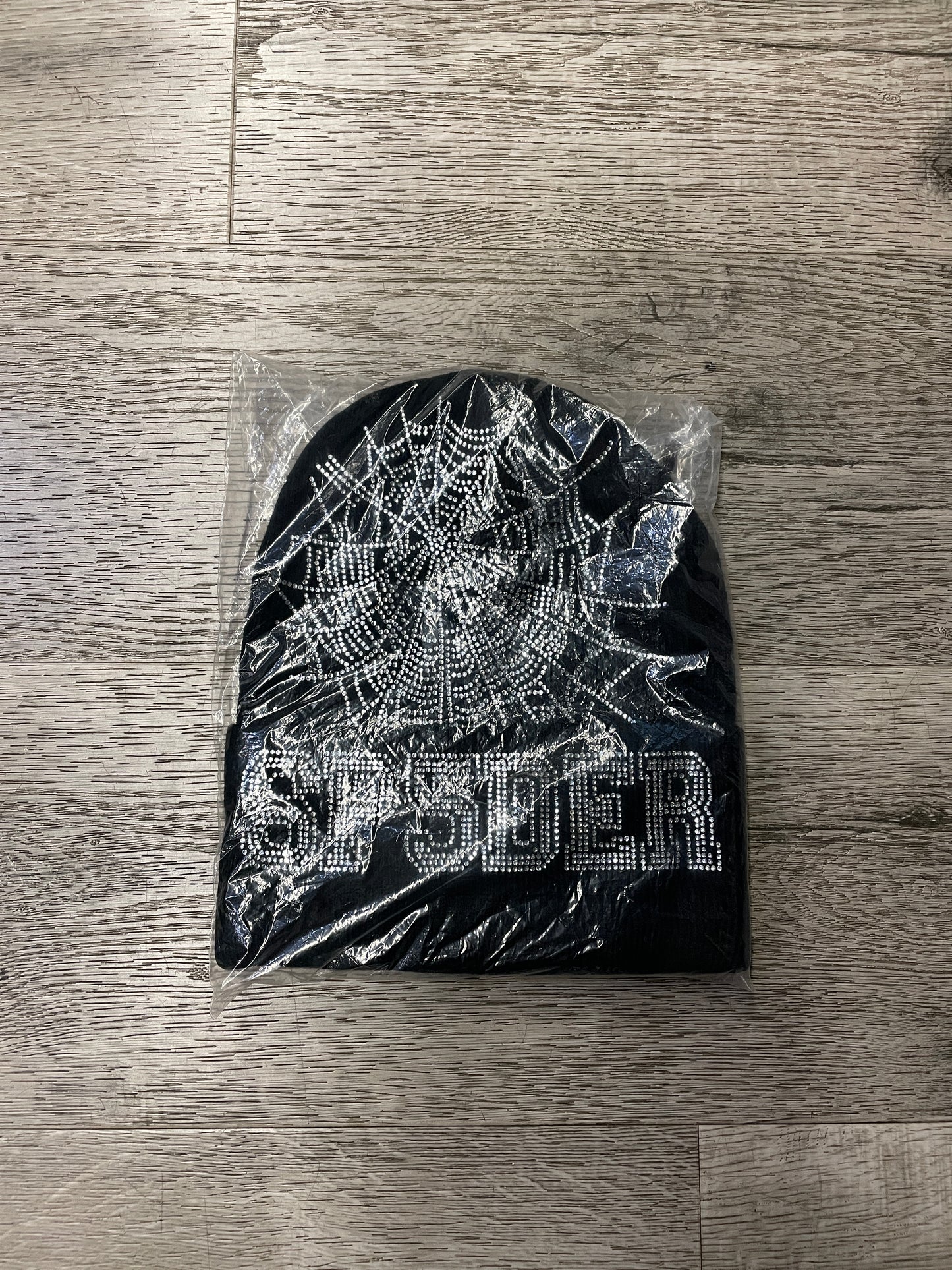 Sp5der Beanie Rhinestone Black