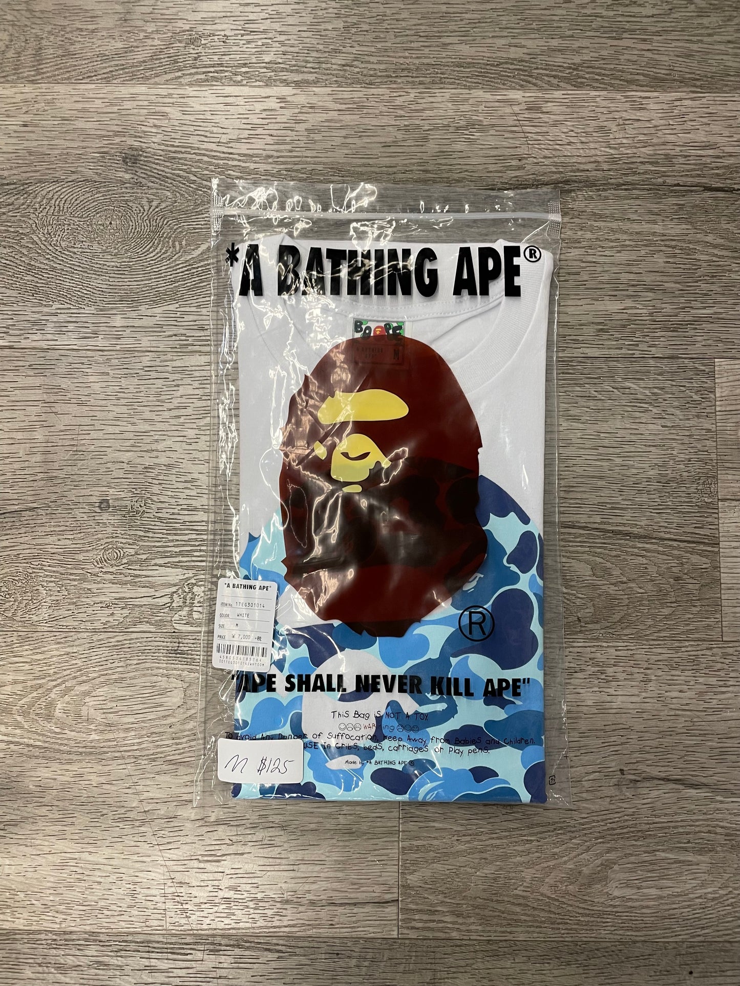 Bape Blue Camo Tee White
