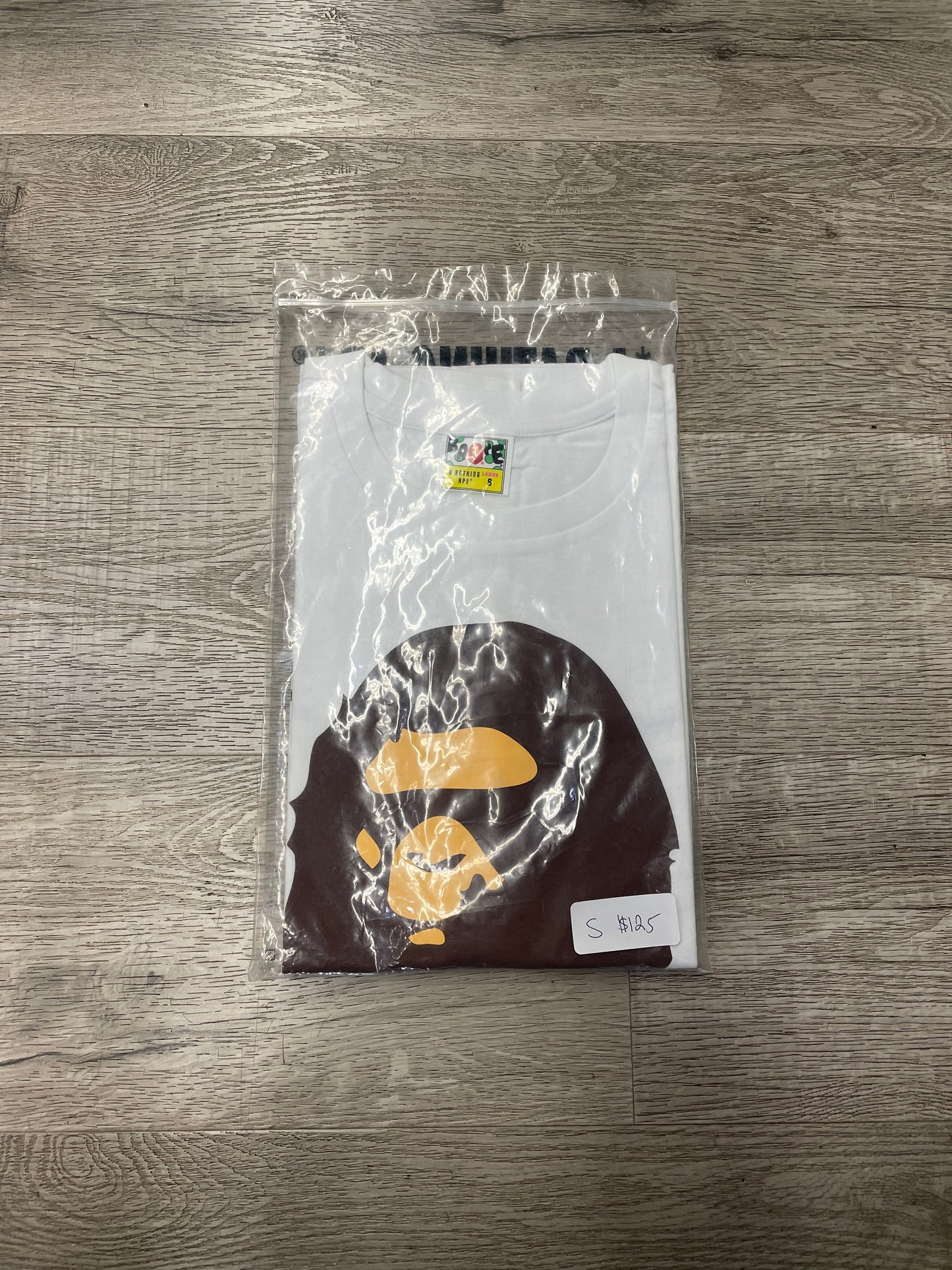 Bape Ape Logo Tee White/Brown