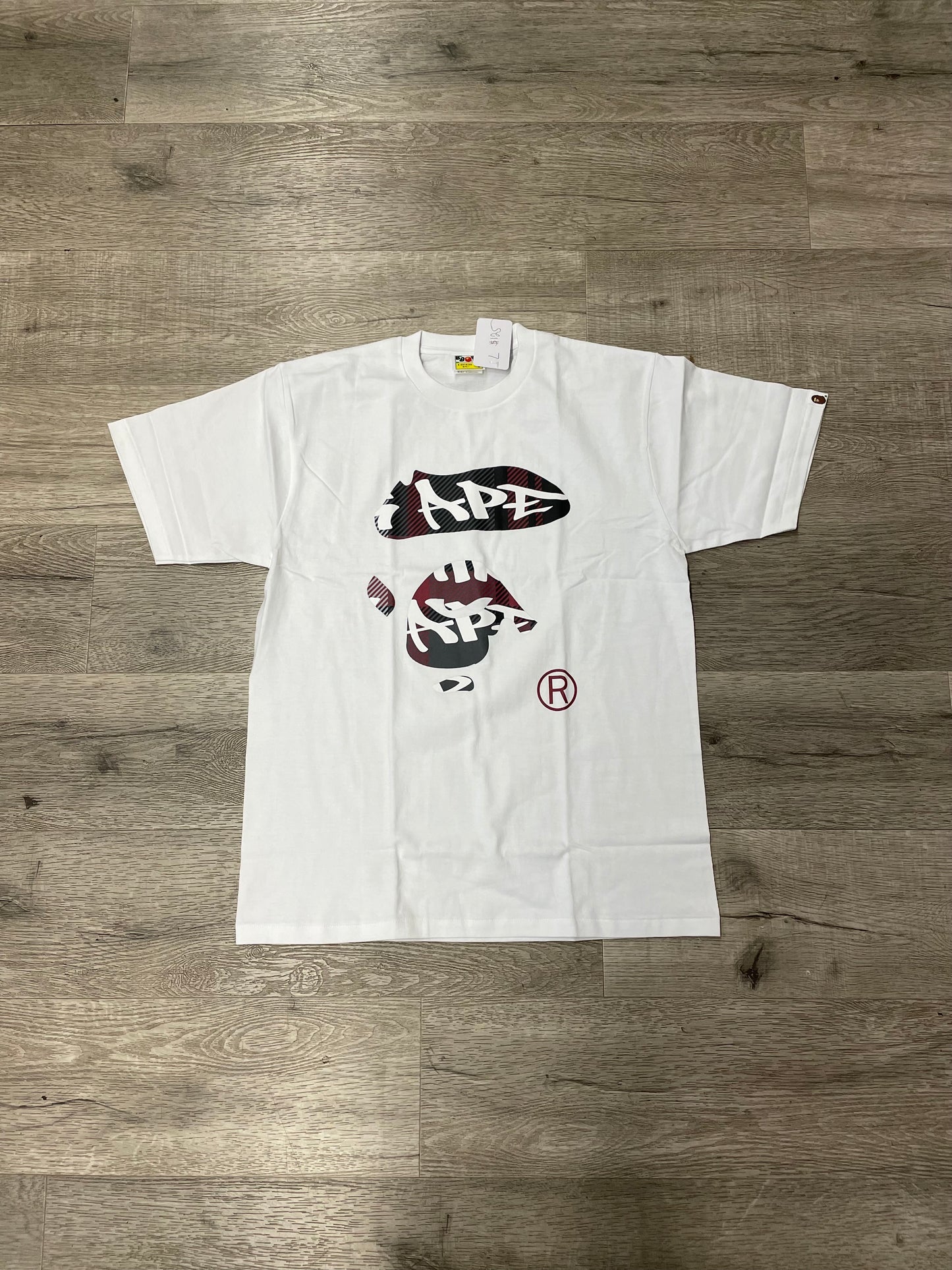 Bape Ape Logo Camo Tee White Red