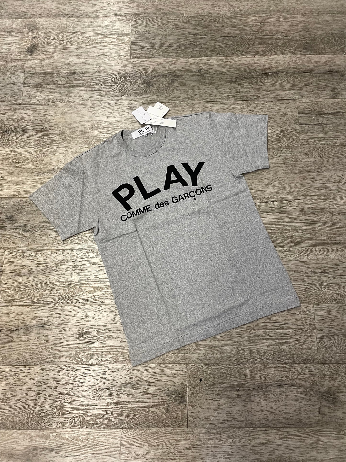 CDG Grey/Black Logo Tee