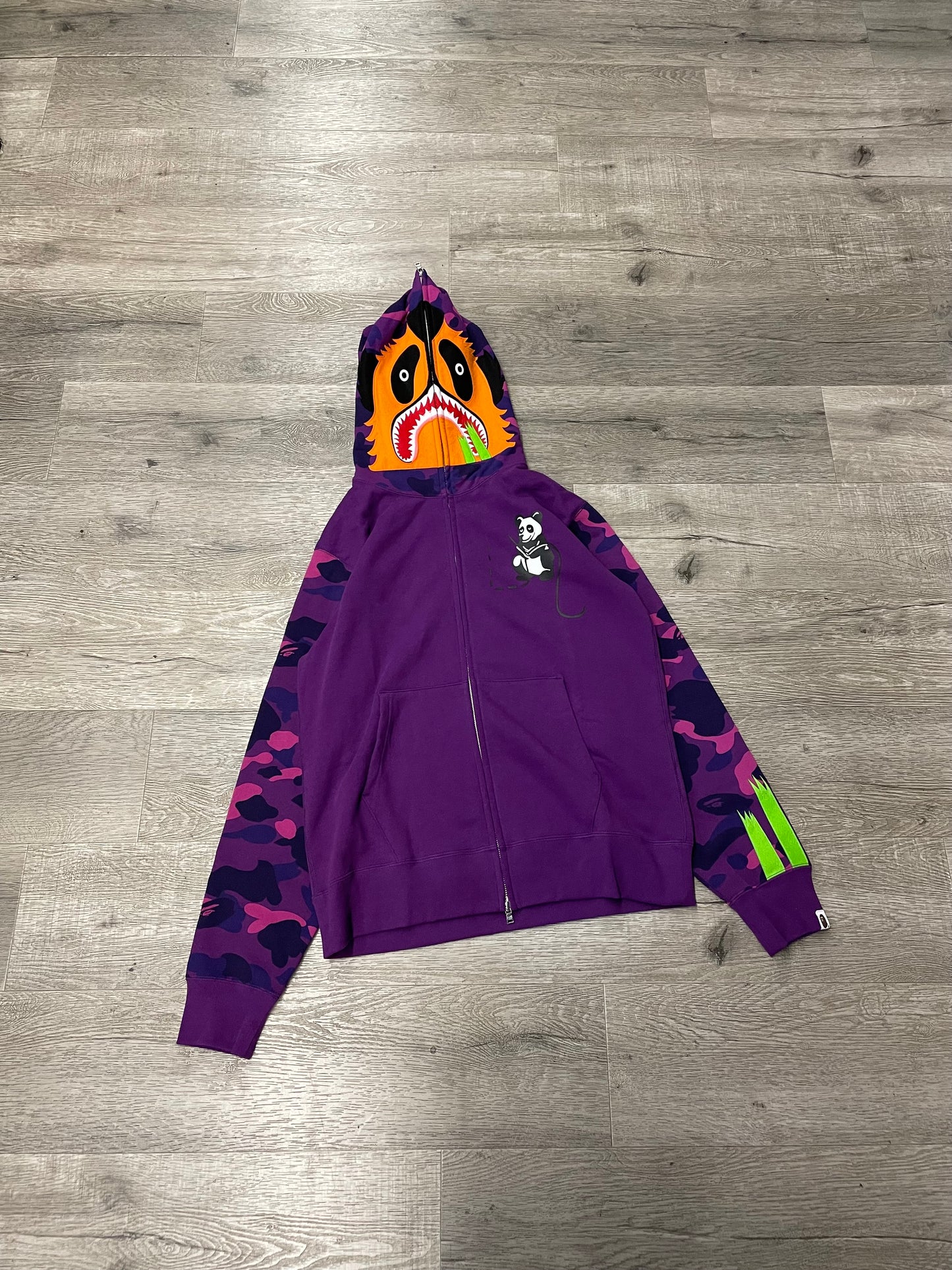 Bape Panda Full Zip Hood Purple Camo