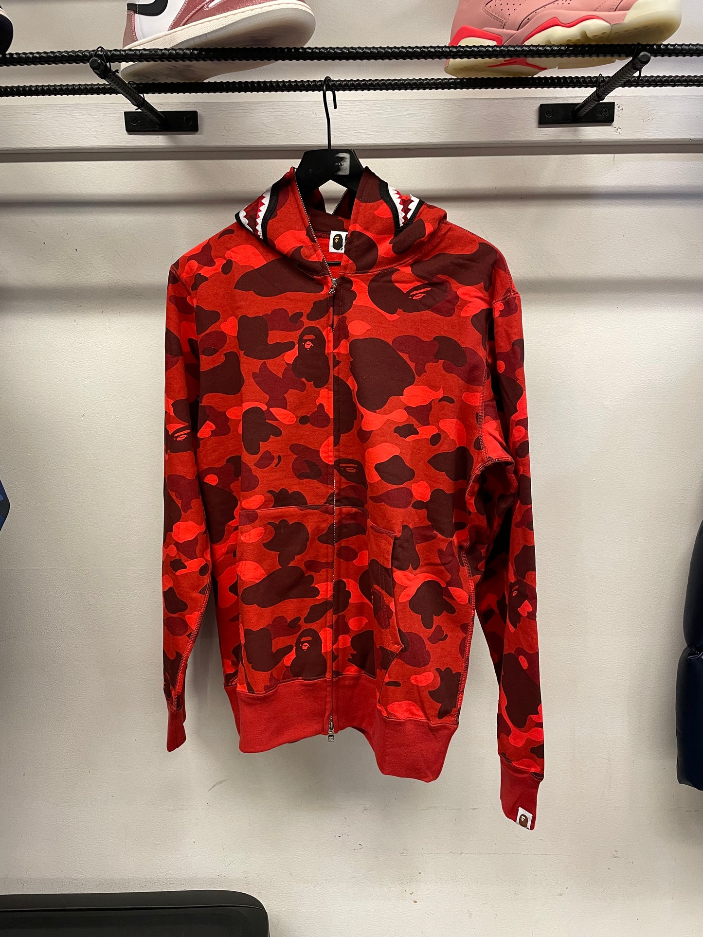Bape Red Camo Shark Hood