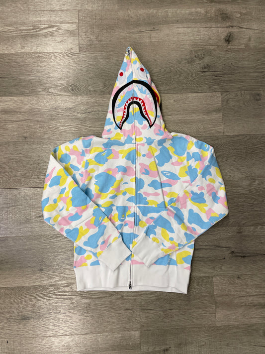 Bape Cotton Candy Camo Shark Hood