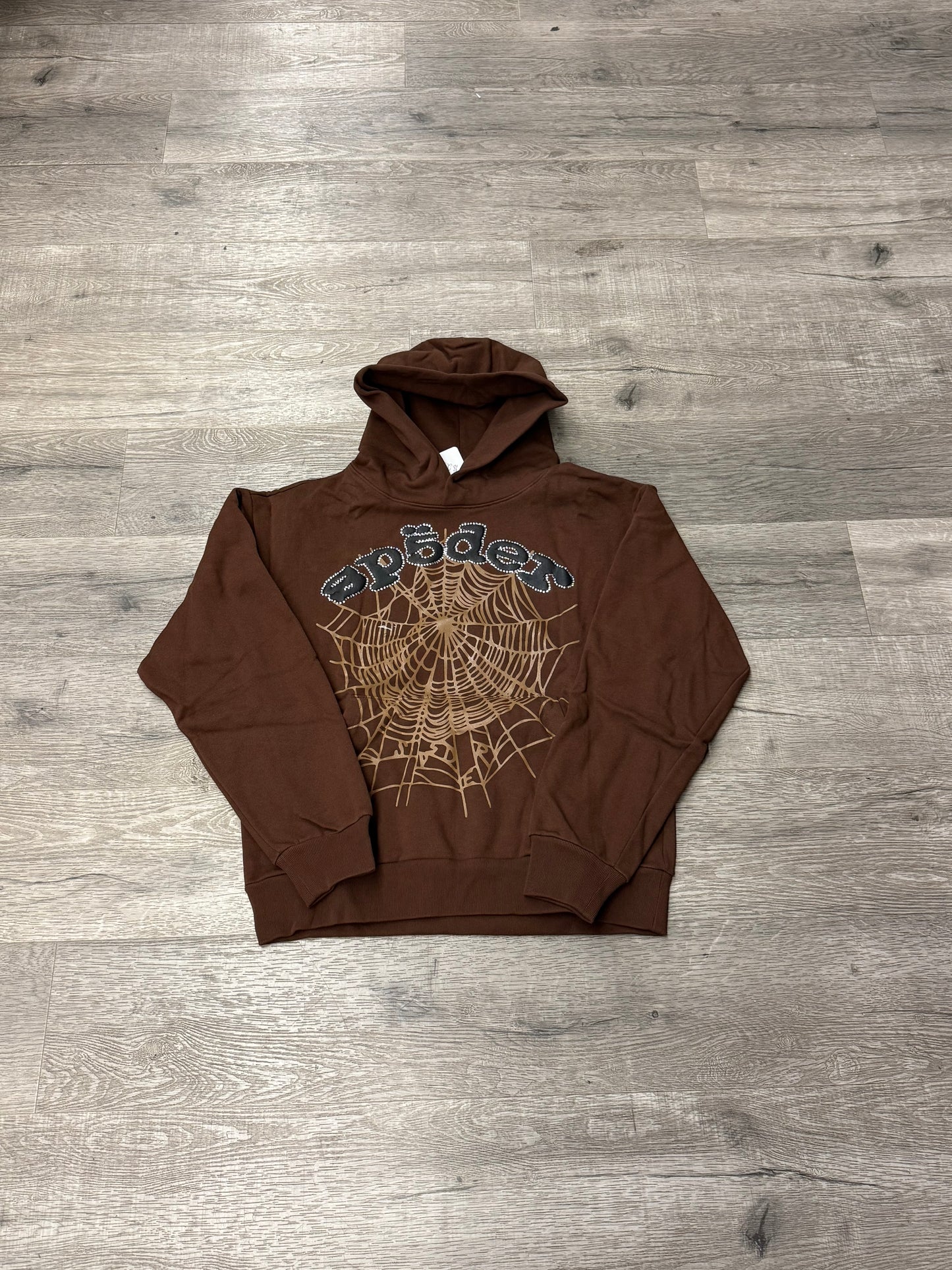 Sp5der Brown Rhinestone Hood