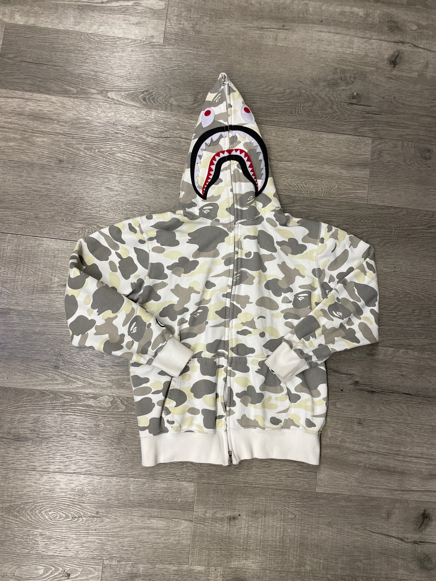 Bape GID White Camo Shark Hoodie