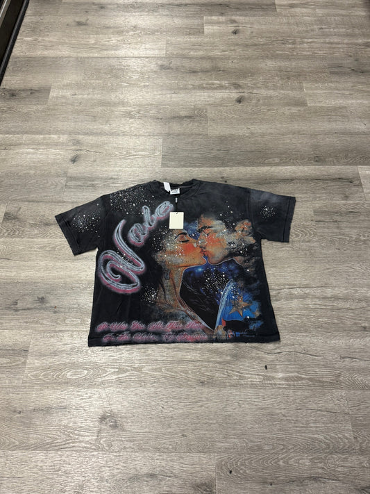 Valley Black Kissing Rhinestone Tee