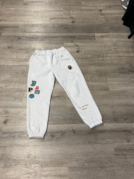 Bape Ape Logo Sweatpants Grey