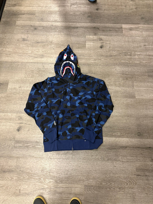 Navy Camo Shark Zip Hood