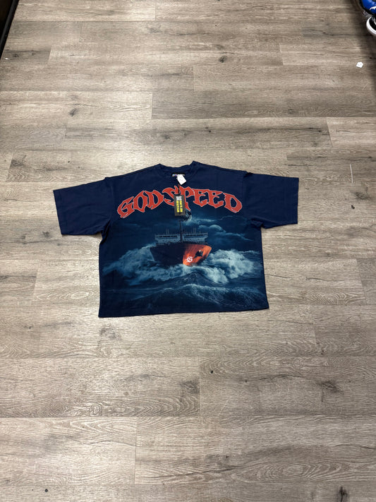 God Speed Ship Tee Navy