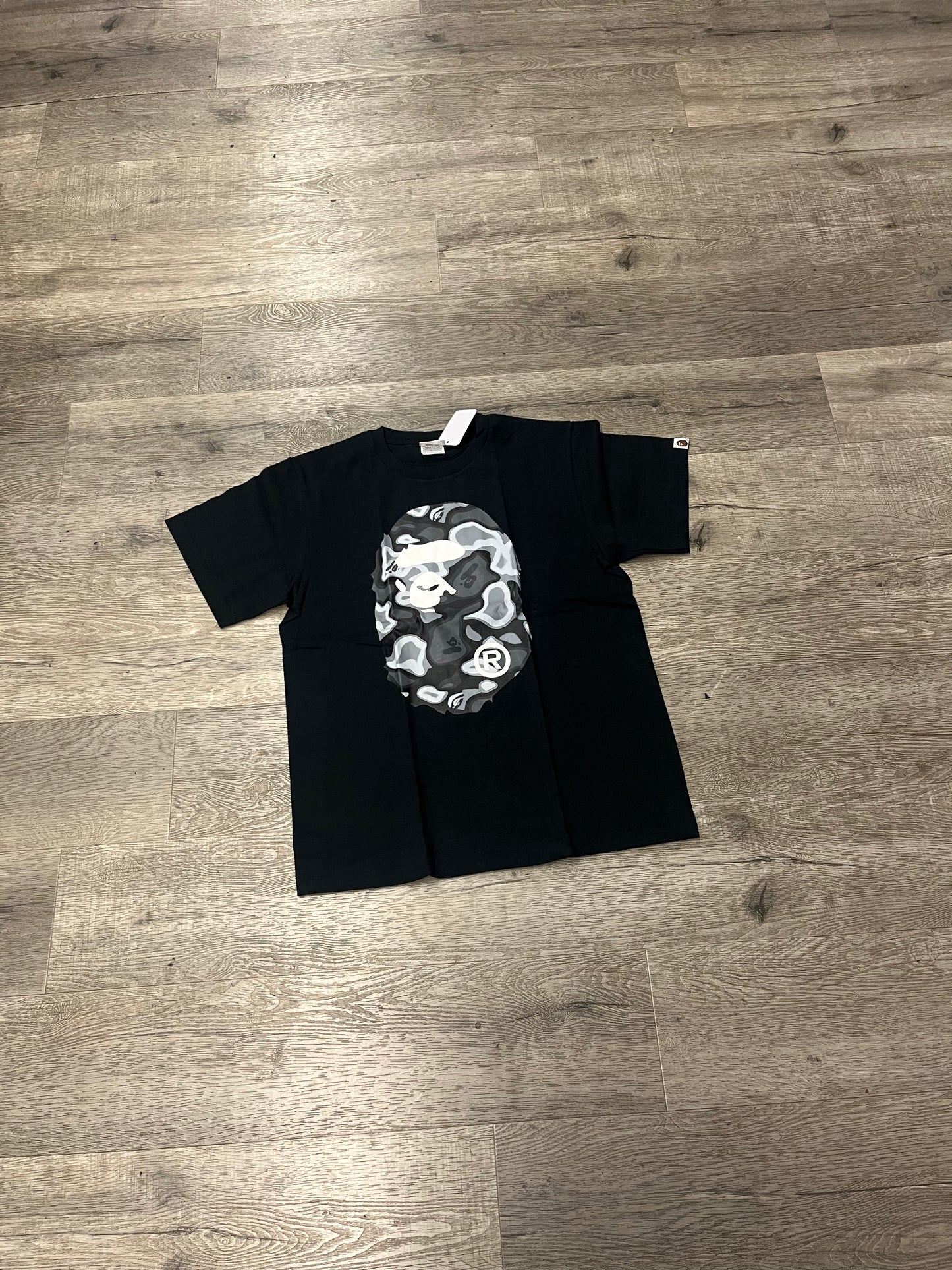 Bape Big Head Logo Tee Black/Grey