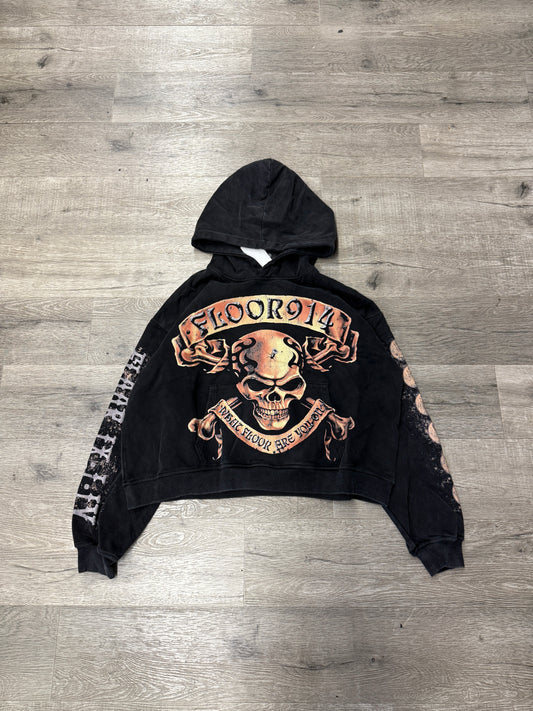 Floor 914 Flame Skull Hood