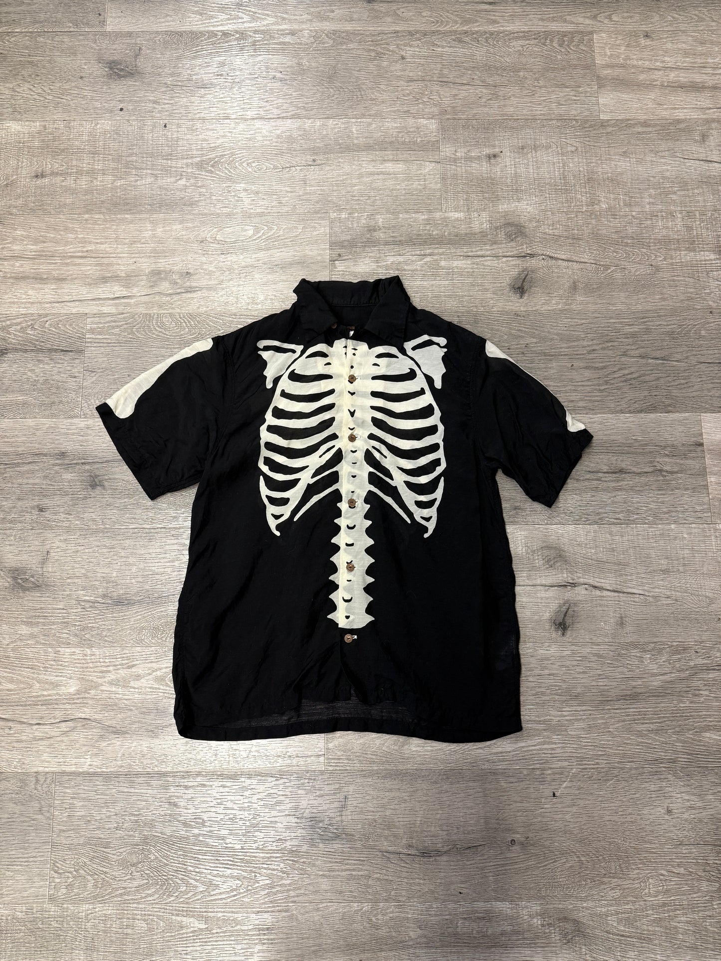 Kapital Skeleton Button Up Shirt Black