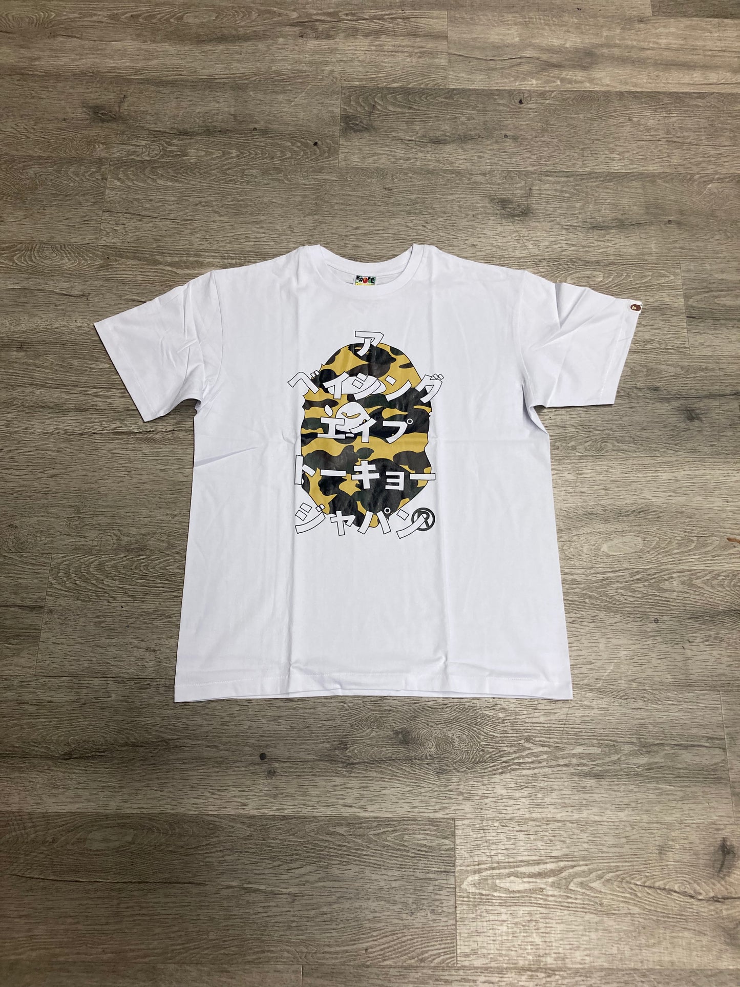 A Bathing Ape Bape Japanese Tee Tan/White
