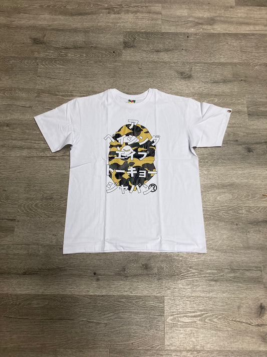 A Bathing Ape Japanese Tee Tan/White