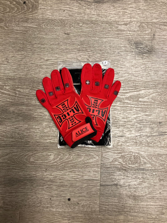 Alice Hollywood Biker Gloves Red
