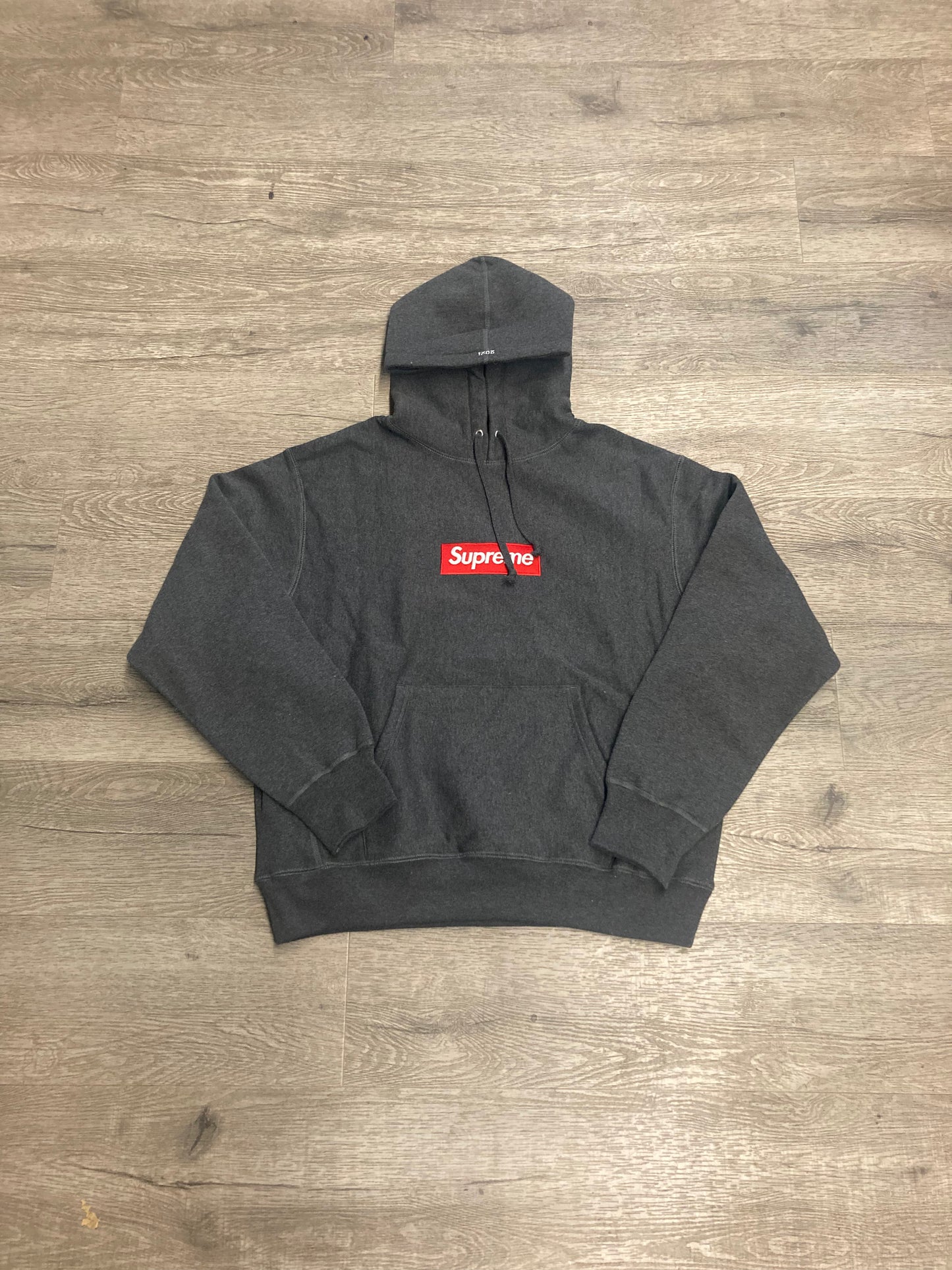 Supreme Box Logo Charcoal/Red Hood
