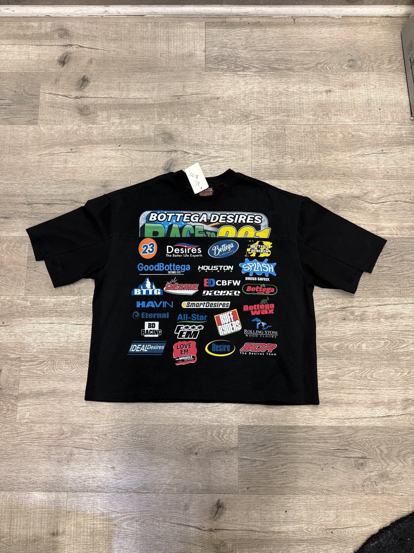 Bottega Desires Multi Logo Tee Black