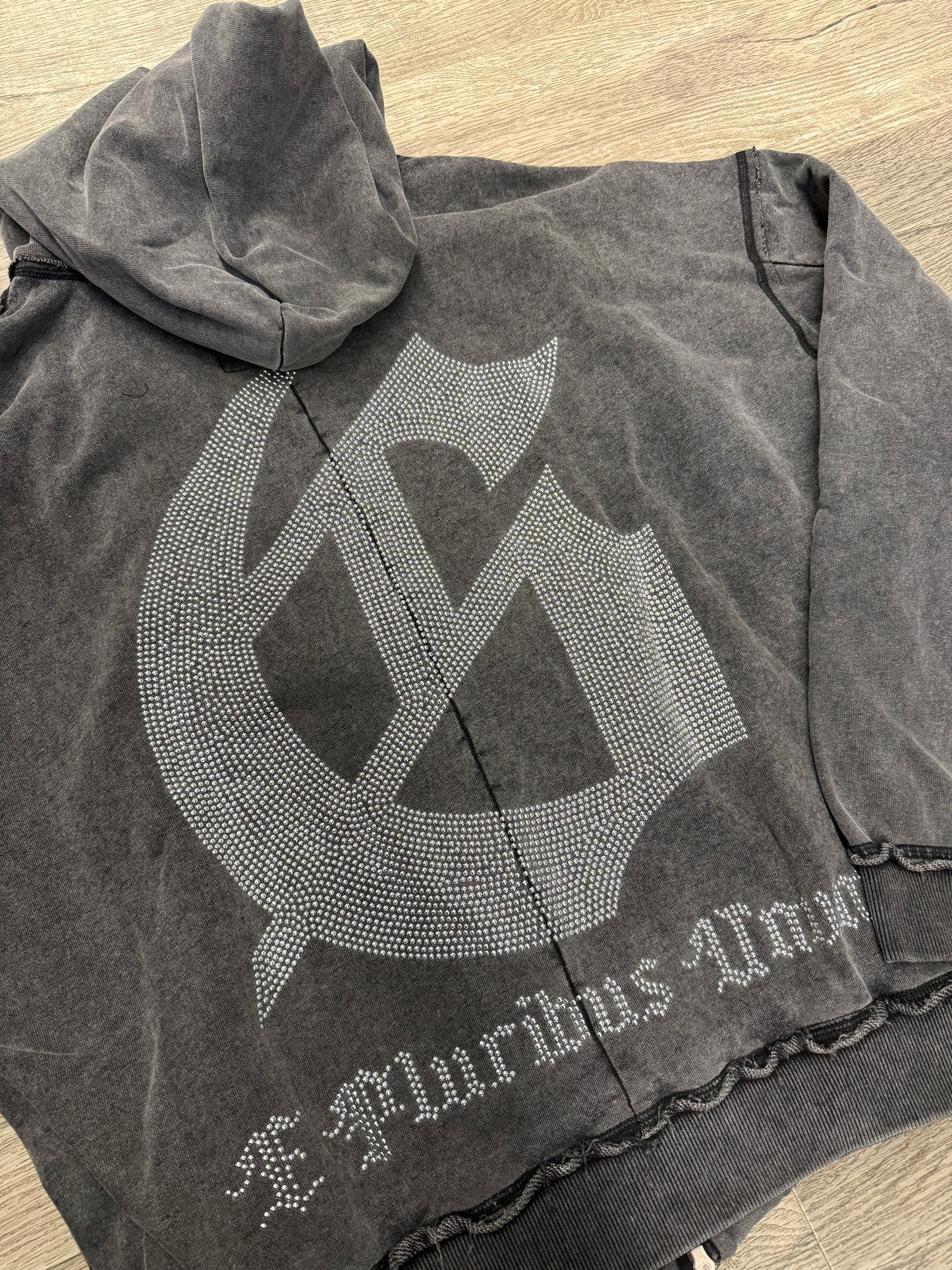 God Speed Studded Zip Hood Grey