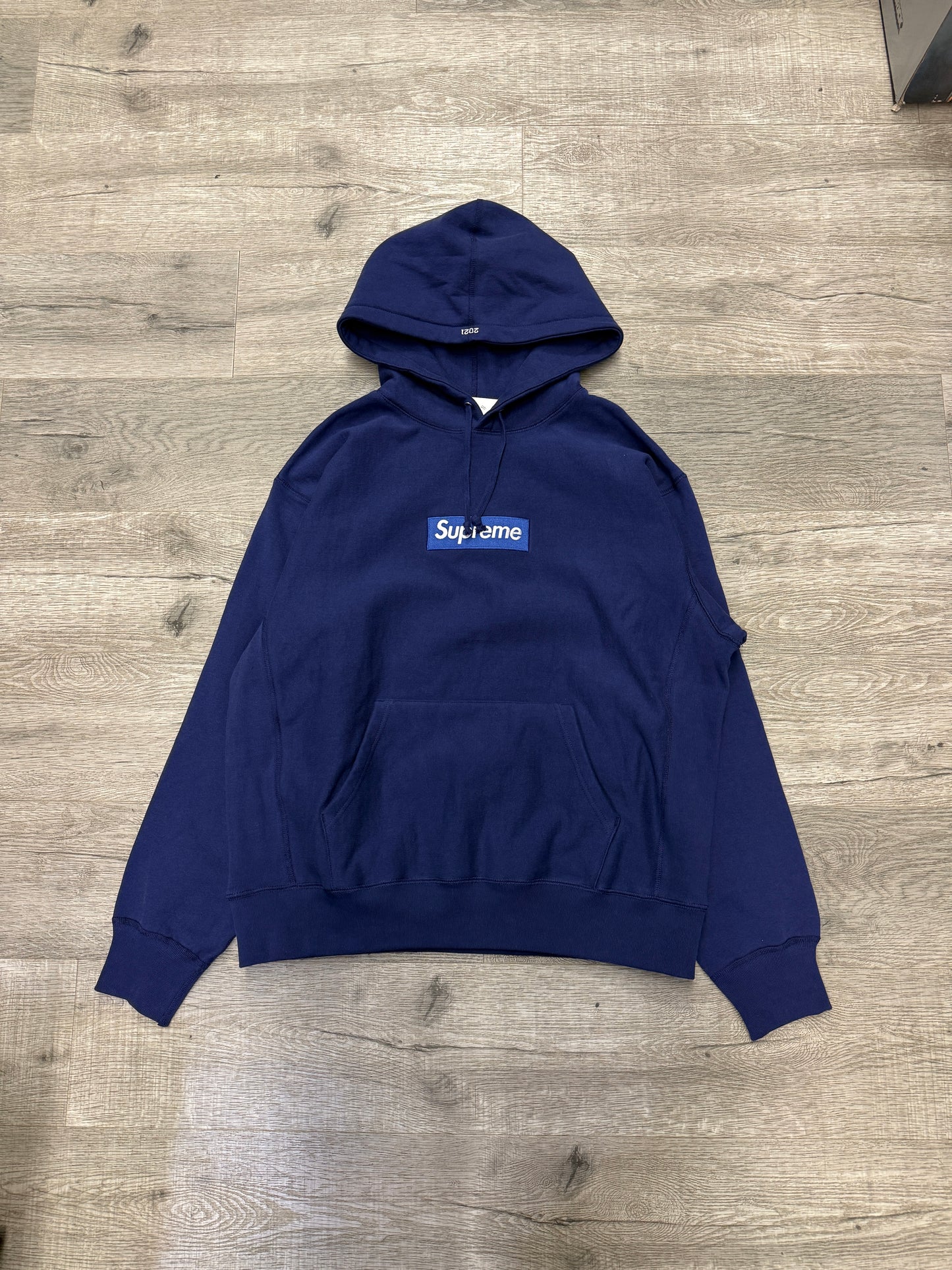 Supreme Box Logo Hood Washed Navy