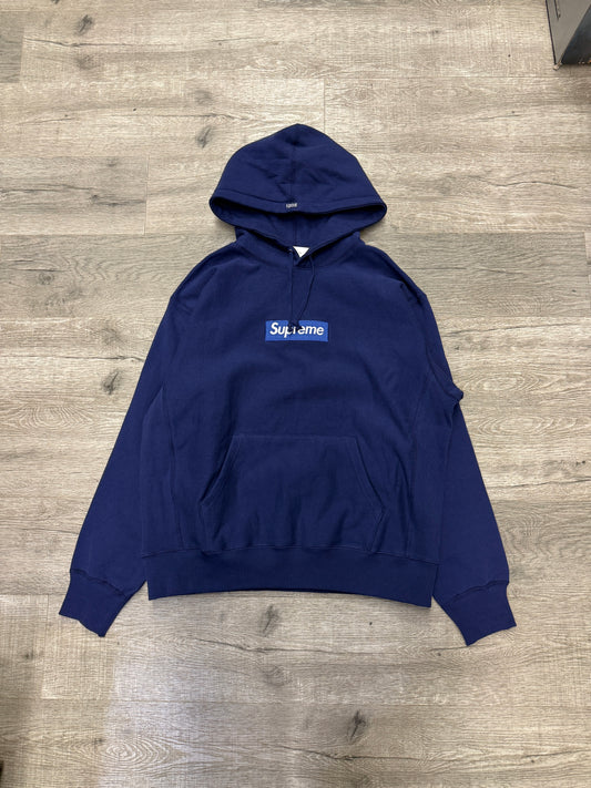 Supreme Box Logo Hood Washed Navy