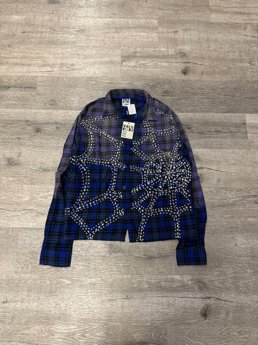 Vale Rhinestone Flannel Blue/Purple