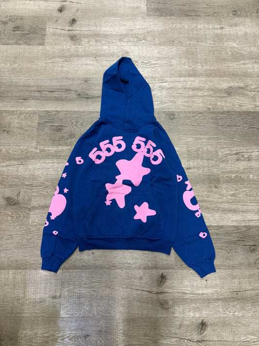 Sp5der Hood Blue/Pink Beluga Stars