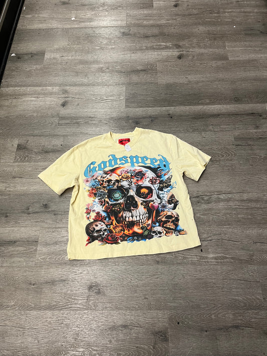 Godspeed Cream Floral Skull Tee