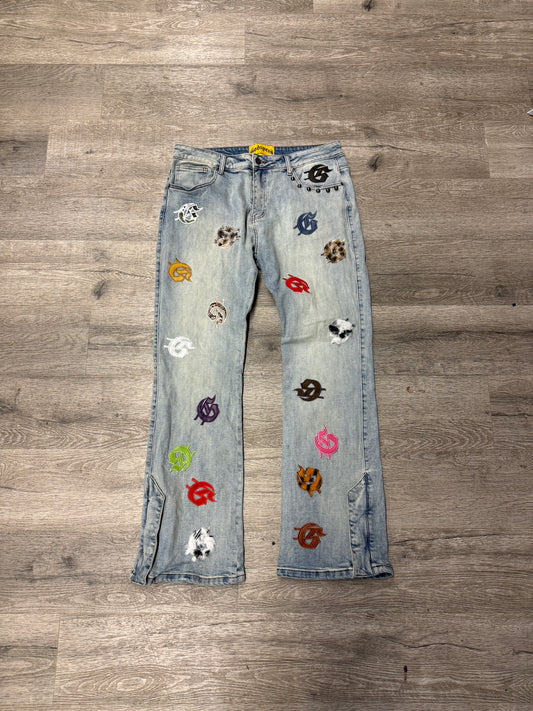 God Speed Multi Color G Patch Jeans