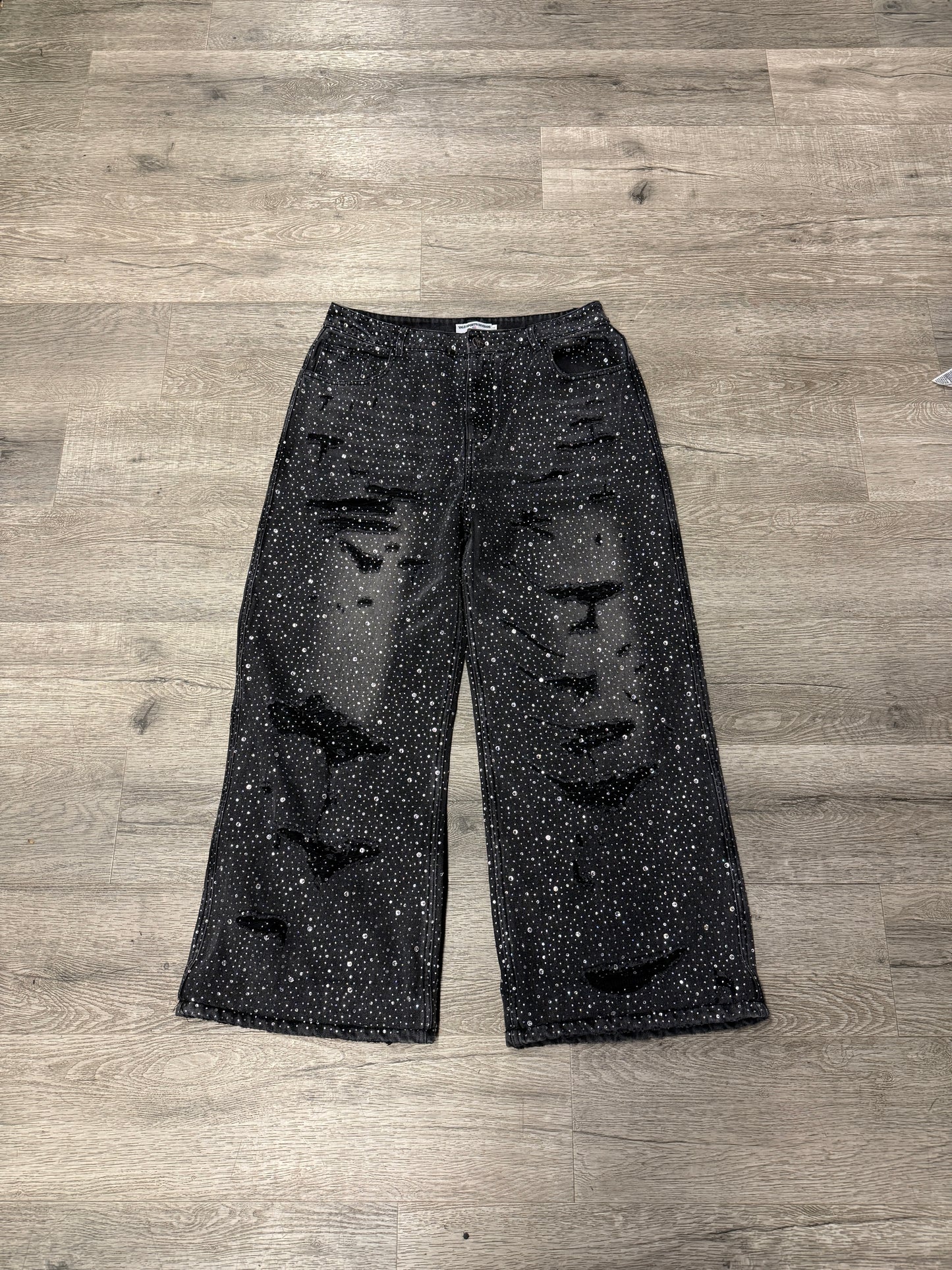Vale Rhinestone All Over Jeans Black