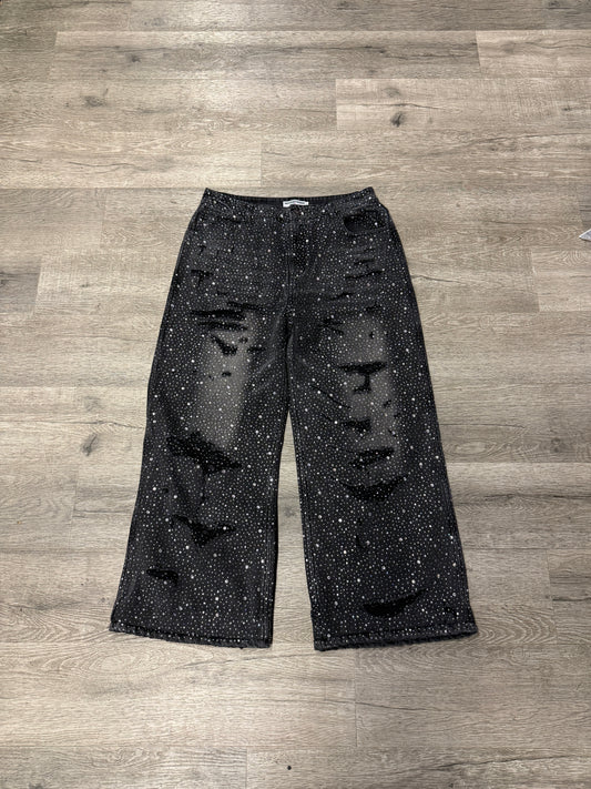 Vale Rhinestone All Over Jeans Black