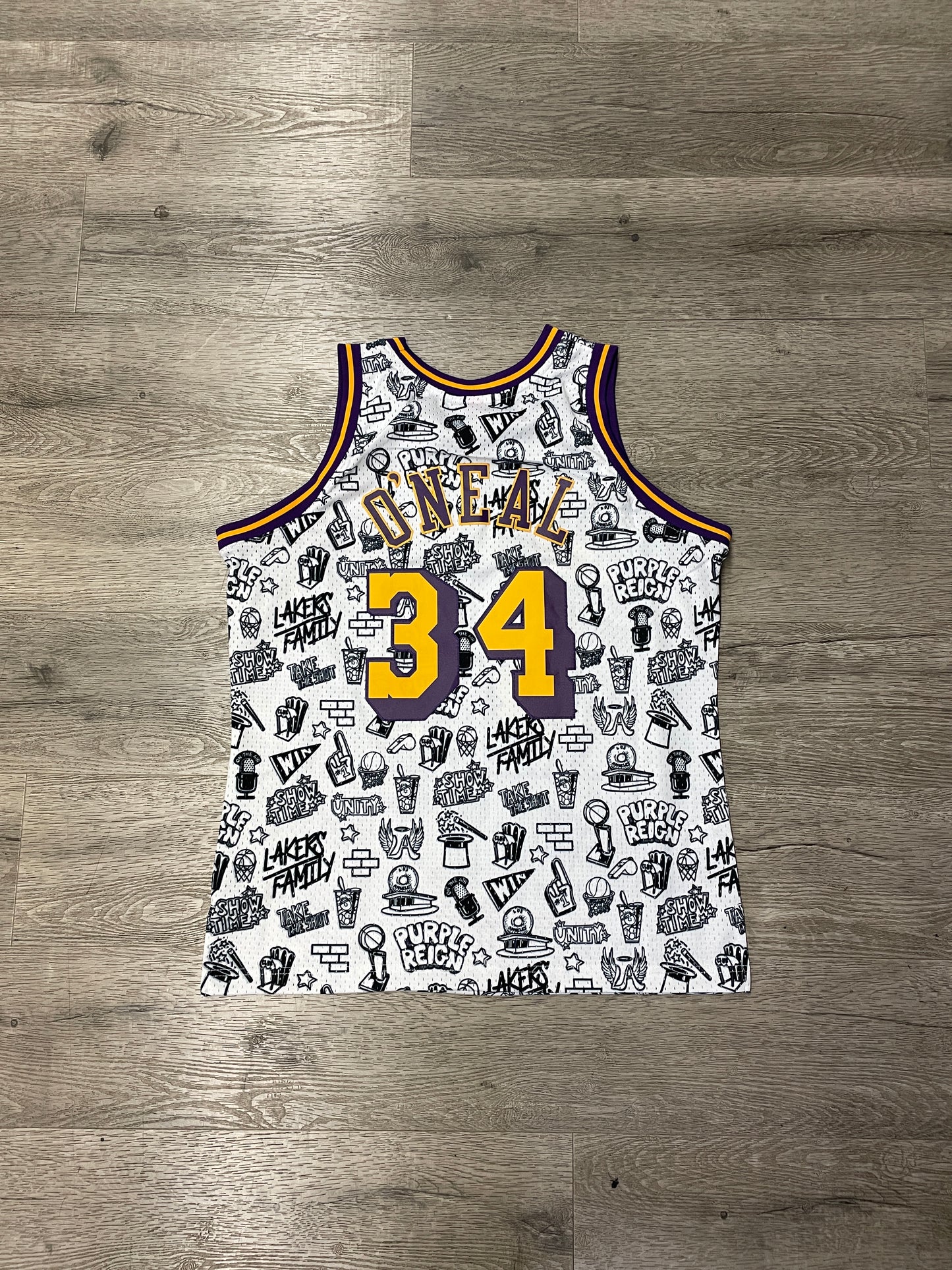 Shaq Lakers Mitchell & Ness Doodle Jersey