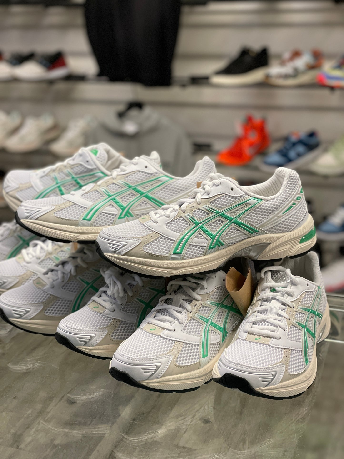 Asics Gel-1130 White Malachite Green Off White Midsole