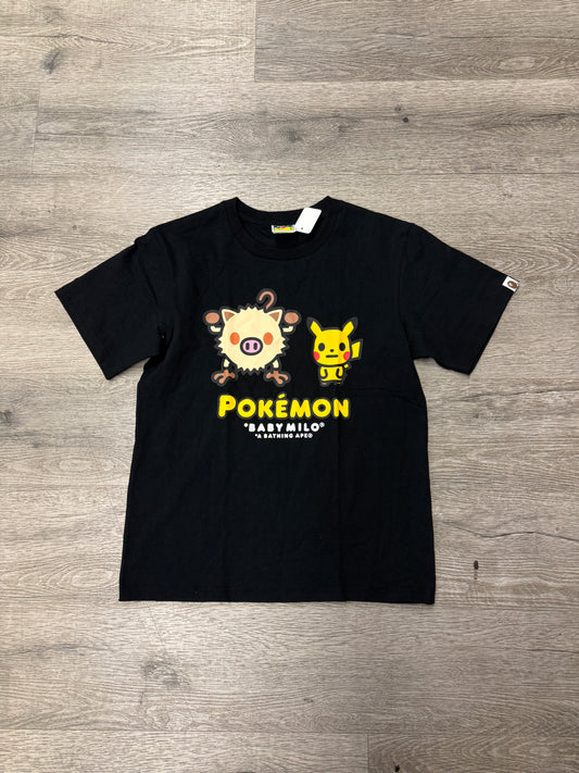 Bape Pokemon Mankey & Pikachu Tee Black