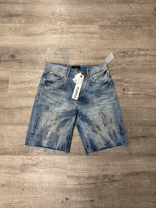 Purple Brand Blue Denim Distressed Jean Shorts