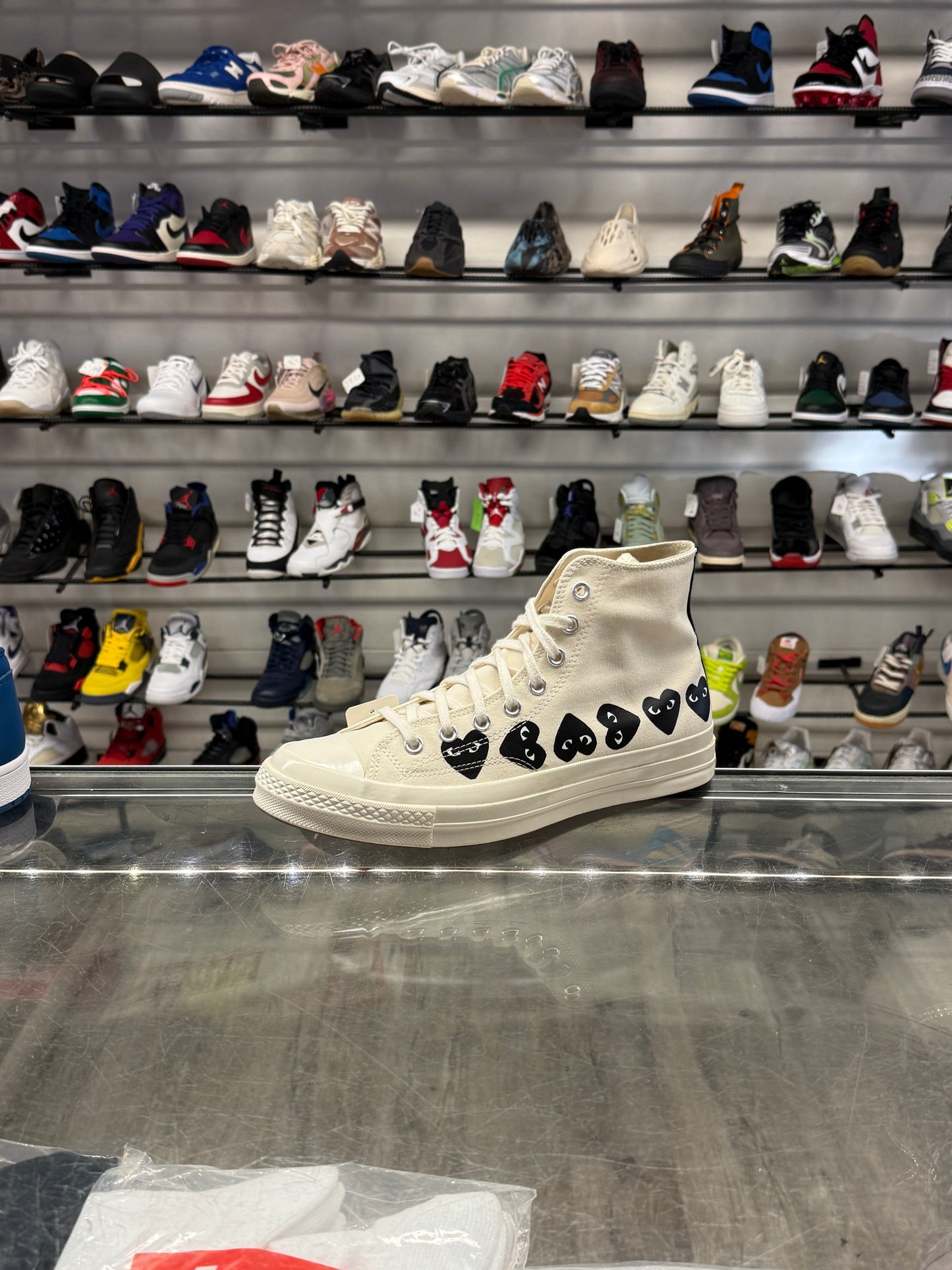 CDG Converse High Top Cream