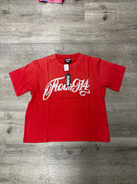 Floor 914 Red Rhinestone Tee
