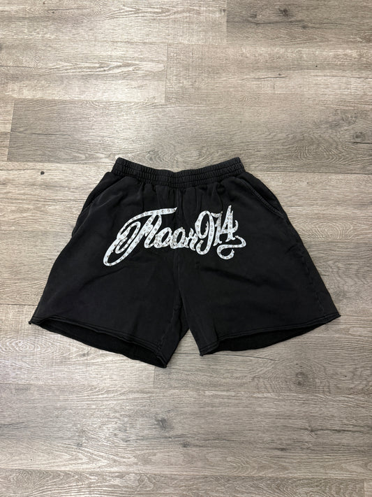 Floor 914 Black Rhinestone Shorts
