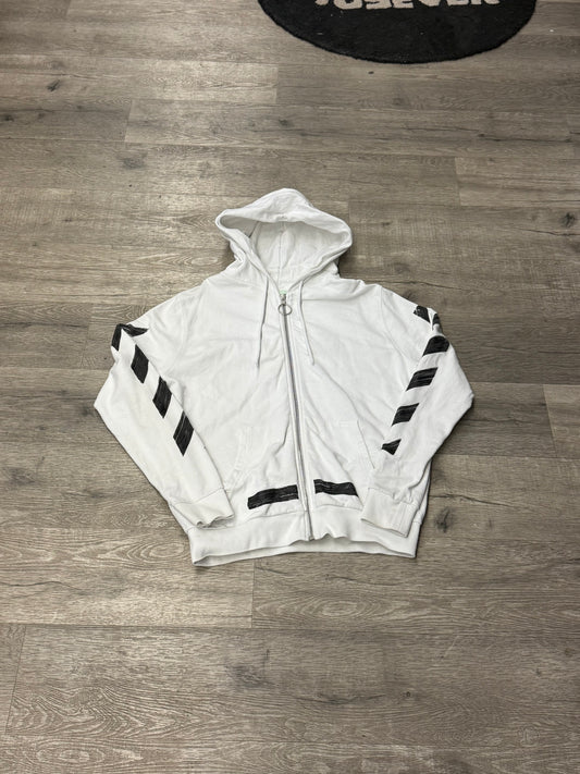 Off-White Zip-Up Hood White