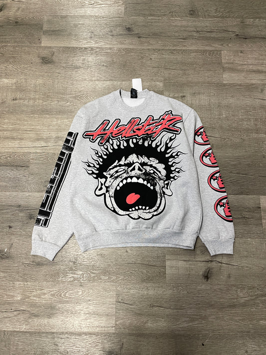 Hellstar Crewneck Grey/Infrared