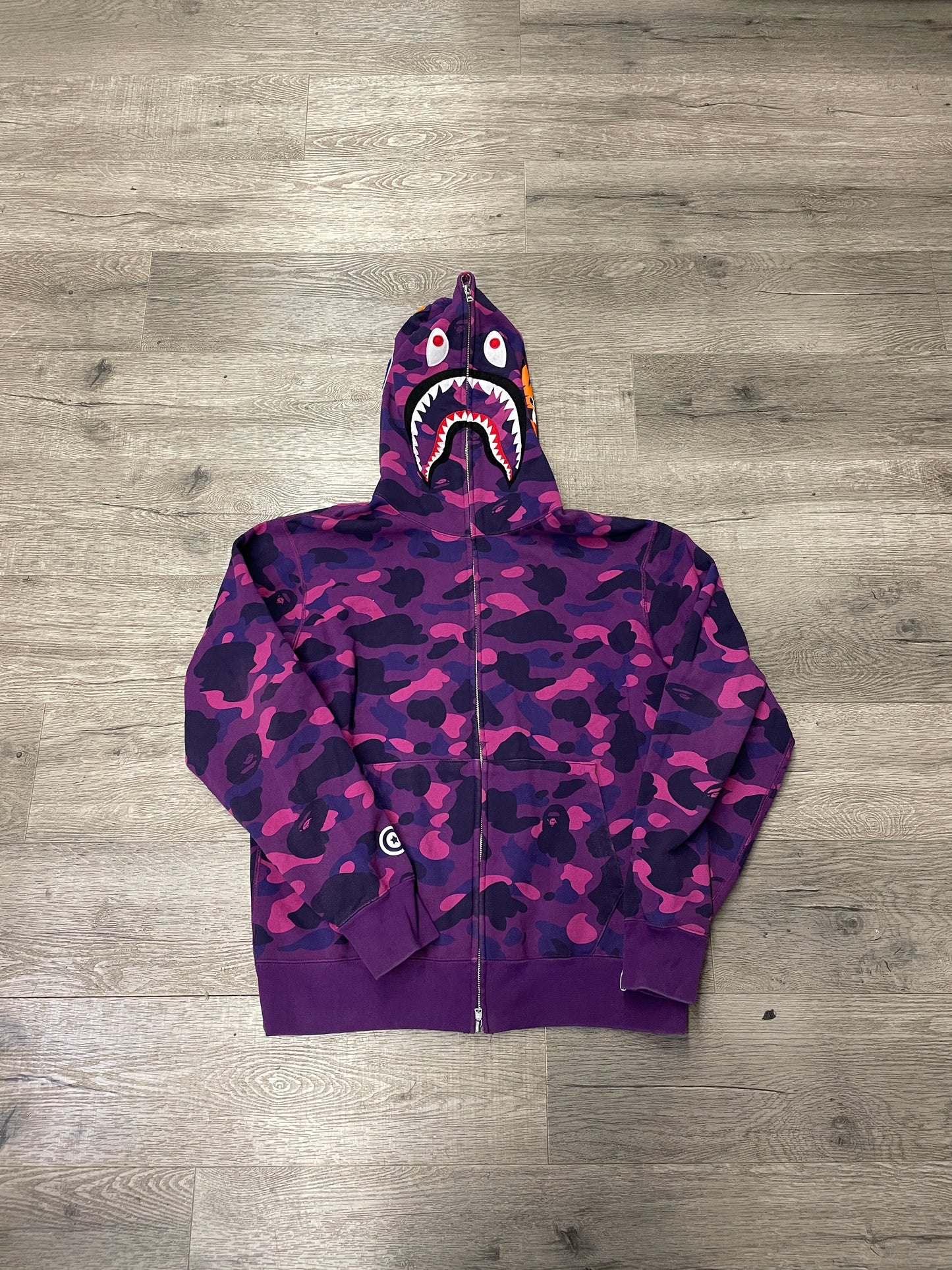 Bape Shark Hood Purple Camo Zip