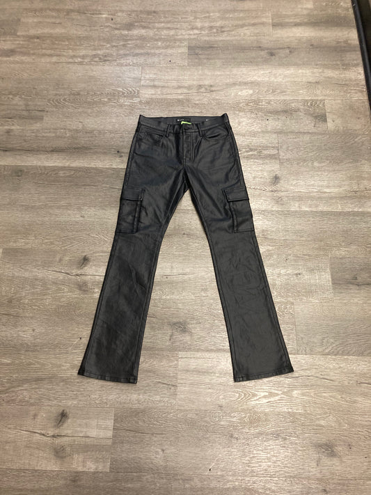 Purple Brand Leather Cargo Jeans