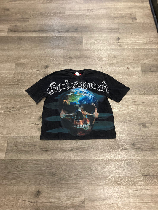 God Speed Tee Skull Globe (Black)