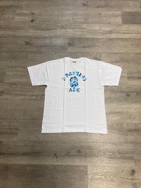 Bape White/Baby Blue Small Logo Tee