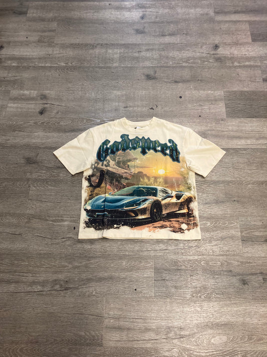 God Speed Racing Tee Cream